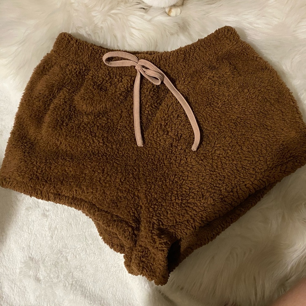 Fuzzy Brown Shorts
